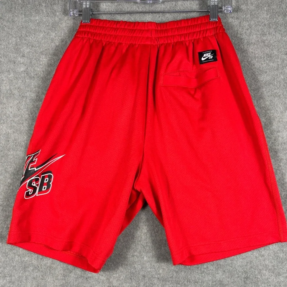 Nike SB Dri-FIT Mesh Athletic Shorts Graphic Logo Small Red